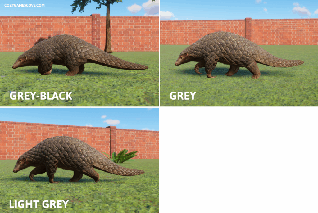 The colours of Chinese pangolins in Planet Zoo