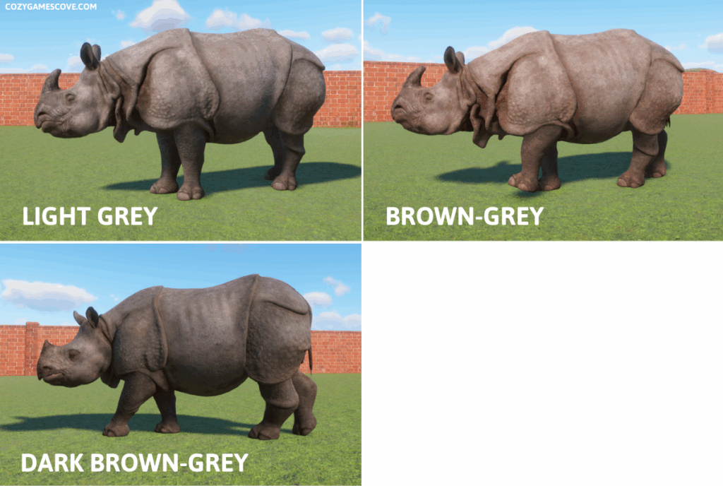 The three grey colours of Indian rhinos.