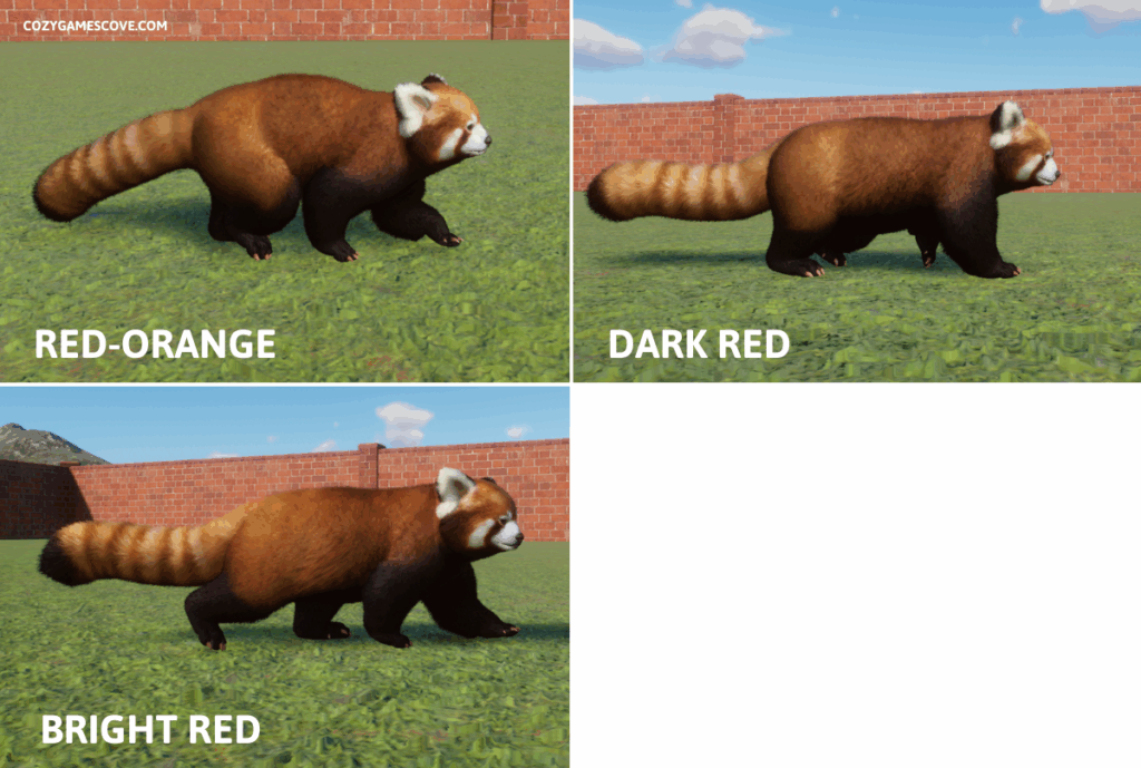 Red panda colours in Planet zoo.
