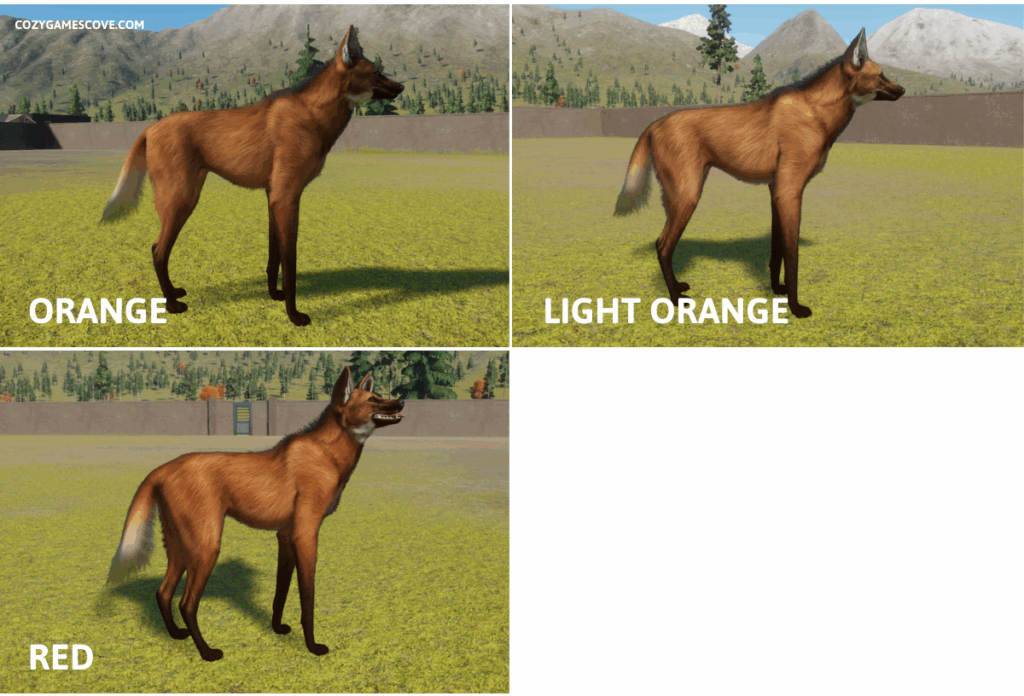 Maned wolf colours planet zoo