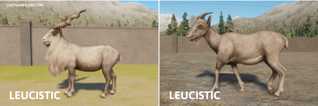 Markhor leucistic variations in Planet Zoo