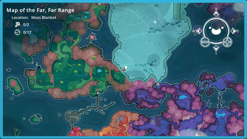 A map showing the Ancient Ruins entrance in Slime Rancher.