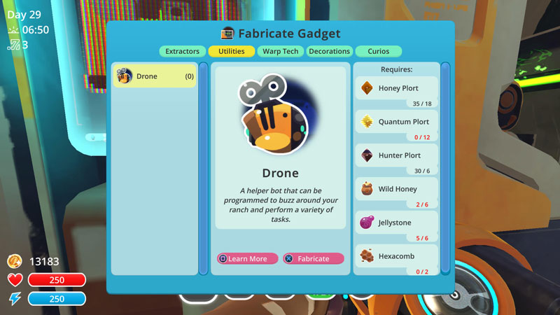 Drone requirements and recipe